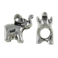 Zinc Alloy European Beads, Elephant, antique silver color plated, without troll Approx 5mm 