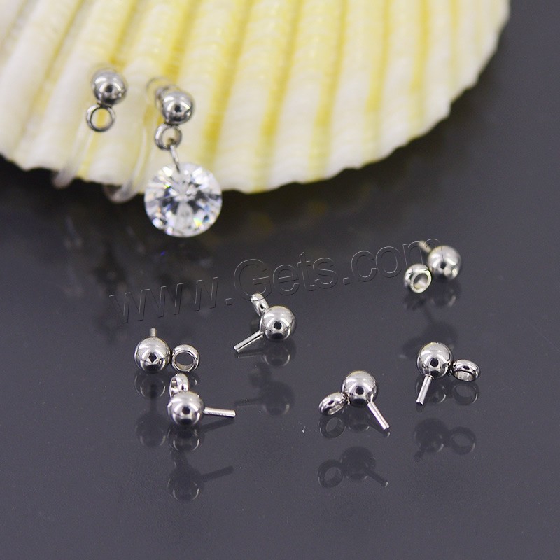 Stainless Steel Earring Post, plated, different styles for choice, more colors for choice, 3mm, 20PCs/Bag, Sold By Bag