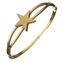 Stainless Steel Bangle, Star, 17mm, Inner Approx 