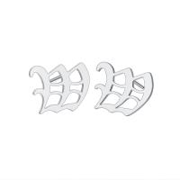 Stainless Steel Stud Earring, Alphabet Letter, plated, for woman nickel, lead & cadmium free, 13mmx10mm 