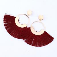Fashion Tassel Earring, Zinc Alloy, gold color plated, Bohemian style & for woman 