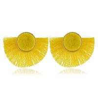 Fashion Tassel Earring, Plastic, gold color plated, Korean style & for woman 