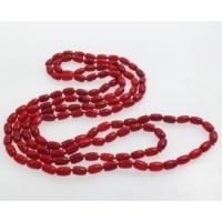 Coral Sweater Chain Necklace, Natural Coral, Olive, for woman, red Approx 47.2 Inch [