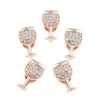 Zinc Alloy Spacer Bar, Cup, rose gold color plated, with rhinestone Approx 
