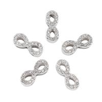 Zinc Alloy Spacer Bar, Infinity, silver color plated, with rhinestone Approx 