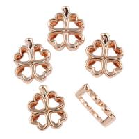 Zinc Alloy Spacer Bar, Four Leaf Clover, rose gold color plated Approx 