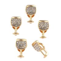 Zinc Alloy Spacer Bar, Cup, gold color plated, with rhinestone Approx 