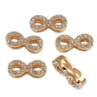 Zinc Alloy Spacer Bar, Infinity, gold color plated, with rhinestone Approx 