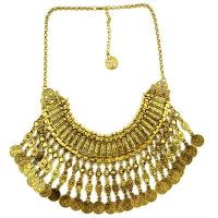 Vintage Coin Statement Necklace, Zinc Alloy, with 4inch extender chain, plated, multilayer & for woman 105mm Approx 21 Inch 