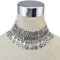 Zinc Alloy Choker Necklace, with 5inch extender chain, plated, multilayer & for woman Approx 13 Inch 