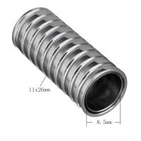 Abalorio separador tubo de acero inoxidable, 11x26x11mm,8.5mm, Vendido por UD