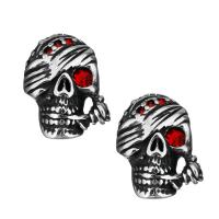 Stainless Steel Large Hole Beads, Skull Approx 6mm 