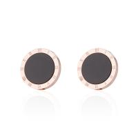 Titanium Steel Earrings, Round, gold color plated, for woman, nickel, lead & cadmium free, 12mm,10mm,8mm 