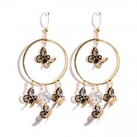 Zinc Alloy Drop Earring, Bowknot, plated, for woman 75*32mm 