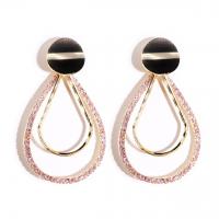 Zinc Alloy Drop Earring, Teardrop, plated, Korean style & micro pave cubic zirconia & for woman 52*30mm 