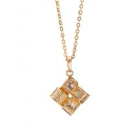Cubic Zirconia Brass Pendants, gold color plated, for woman & with cubic zirconia, nickel, lead & cadmium free, 455mm,24mmx17mm 