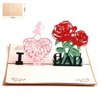 Greeting Card, Paper, Flower, Carved, handmade & 3D effect & hollow, multi-colored 