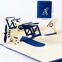 Greeting Card, Paper, Airplane, Carved, handmade & 3D effect & hollow 