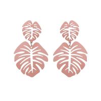 Zinc Alloy Drop Earring, Leaf, plated, for woman & hollow 70*45mm 
