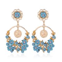 Zinc Alloy Drop Earring, gold color plated, for woman & hollow 76*43mm 