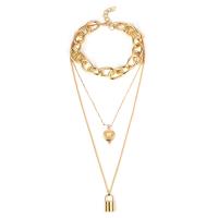Zinc Alloy Necklace, plated, for woman Approx 14.1 Inch 