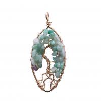 Gemstone Jewelry Pendant, Tree, plated, Unisex 