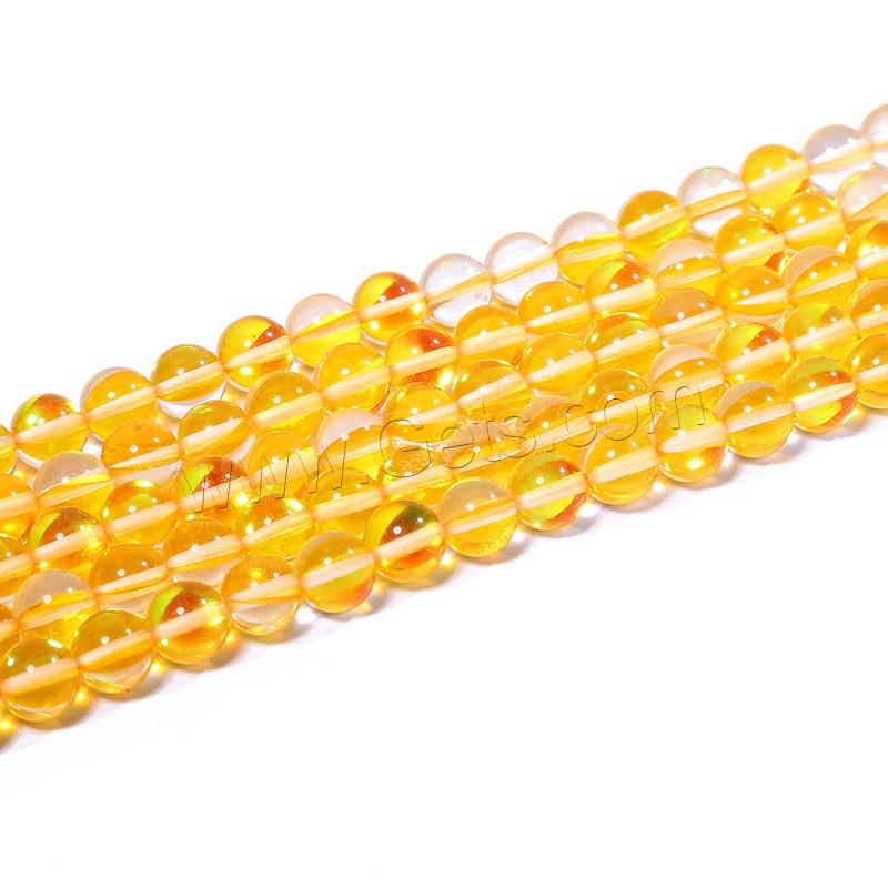 Natural Moonstone Beads, polished, DIY & different size for choice, yellow, Length:Approx 15 Inch, Sold By Strand