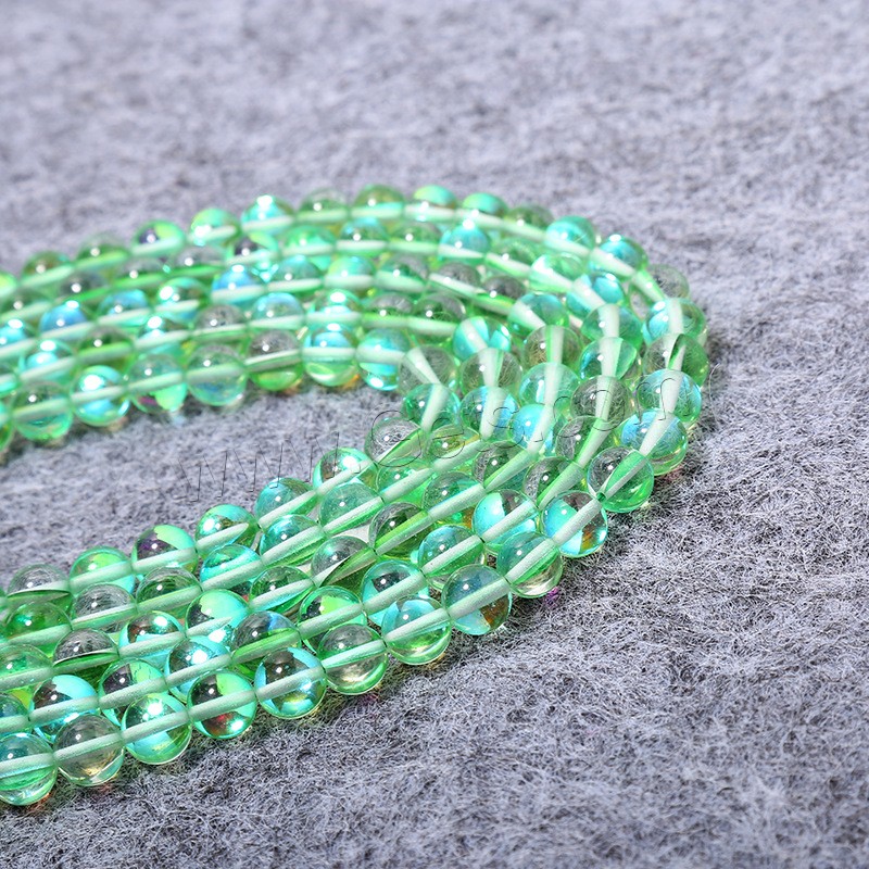 Natural Moonstone Beads, polished, DIY & different size for choice, green, Length:Approx 15 Inch, Sold By Strand