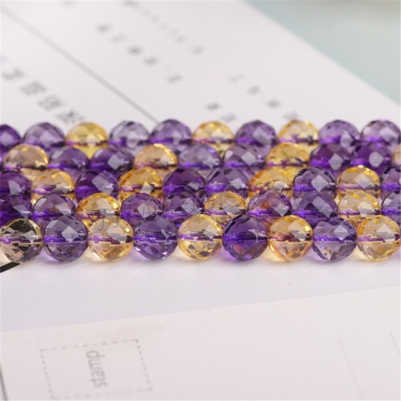 Perles d'Amétrine naturelle, Ametrine, synthétique, DIY & facettes, violet, Longueur:Environ 15 pouce, Vendu par brin