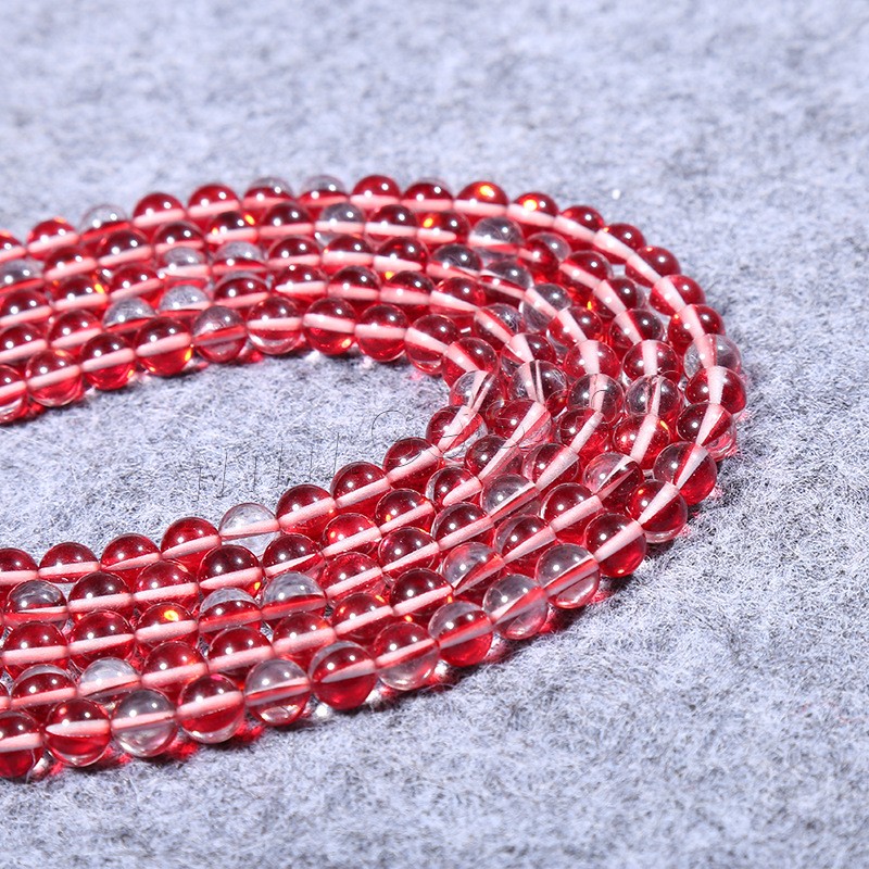 Natural Moonstone Beads, Round, polished, DIY & different size for choice, red, Length:Approx 15 Inch, Sold By Strand