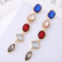 Resin Zinc Alloy Earring, with Resin, gold color plated, for woman, multi-colored 