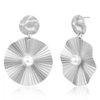Plastic Pearl Zinc Alloy Earring, with ABS Plastic Pearl, plated, for woman 