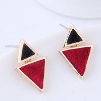 Zinc Alloy Drop Earring, with Plush, gold color plated & for woman 
