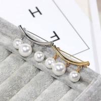 Plastic Pearl Zinc Alloy Earring, Brass, with ABS Plastic Pearl, plated, Korean style & for woman 