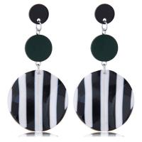 Acrylic Drop Earring, Zinc Alloy, with Wood & Acrylic, platinum color plated, for woman 