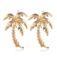 Zinc Alloy Drop Earring, Palm Tree, gold color plated, for woman 