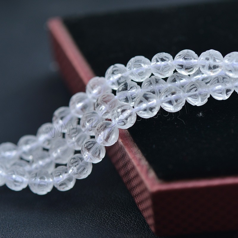 Natural Clear Quartz Beads, Lotus, Carved, DIY & different size for choice, white, Length:Approx 14 Inch, Sold By Strand