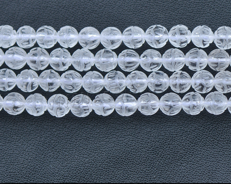 Natürliche klare Quarz Perlen, Klarer Quarz, LotusLotos, geschnitzt, DIY & verschiedene Größen vorhanden, weiß, Länge:ca. 14 ZollInch, verkauft von Strang