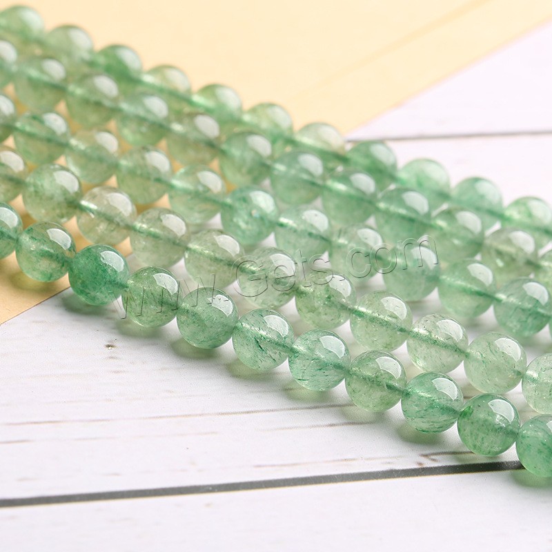 Strawberry Quartz Beads, Round, natural, DIY & different size for choice, green, Length:Approx 14 Inch, Sold By Strand
