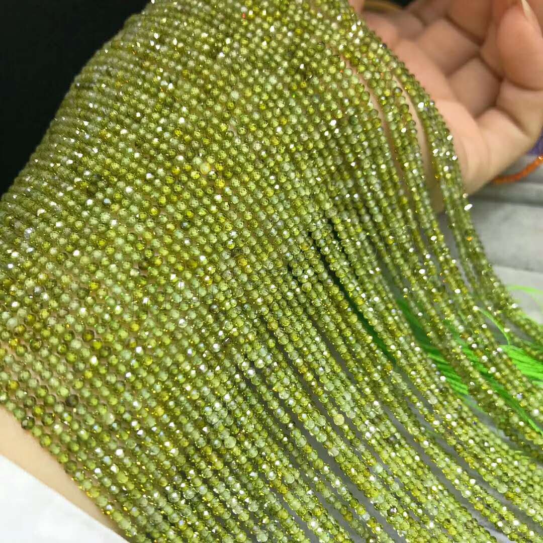 Cubic Zirconia Beads, polished, DIY & different size for choice, olive green, Length:Approx 16 Inch, Sold By Strand
