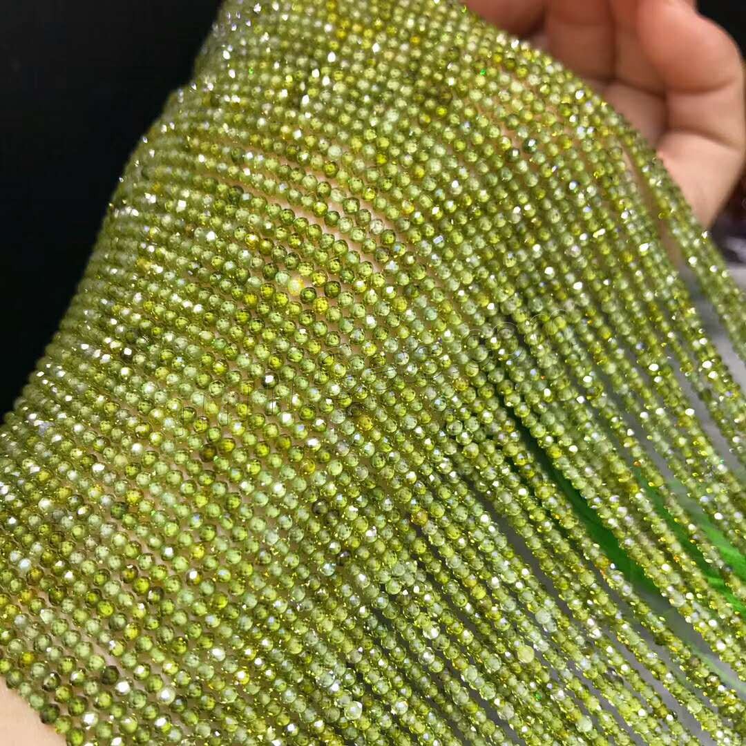 Cubic Zirconia Beads, polished, DIY & different size for choice, olive green, Length:Approx 16 Inch, Sold By Strand
