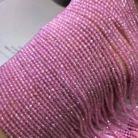 кубический цирконий Бусины, полированный, DIY & разный размер для выбора, розовый, длина:Приблизительно 15 дюймовый, продается Strand
