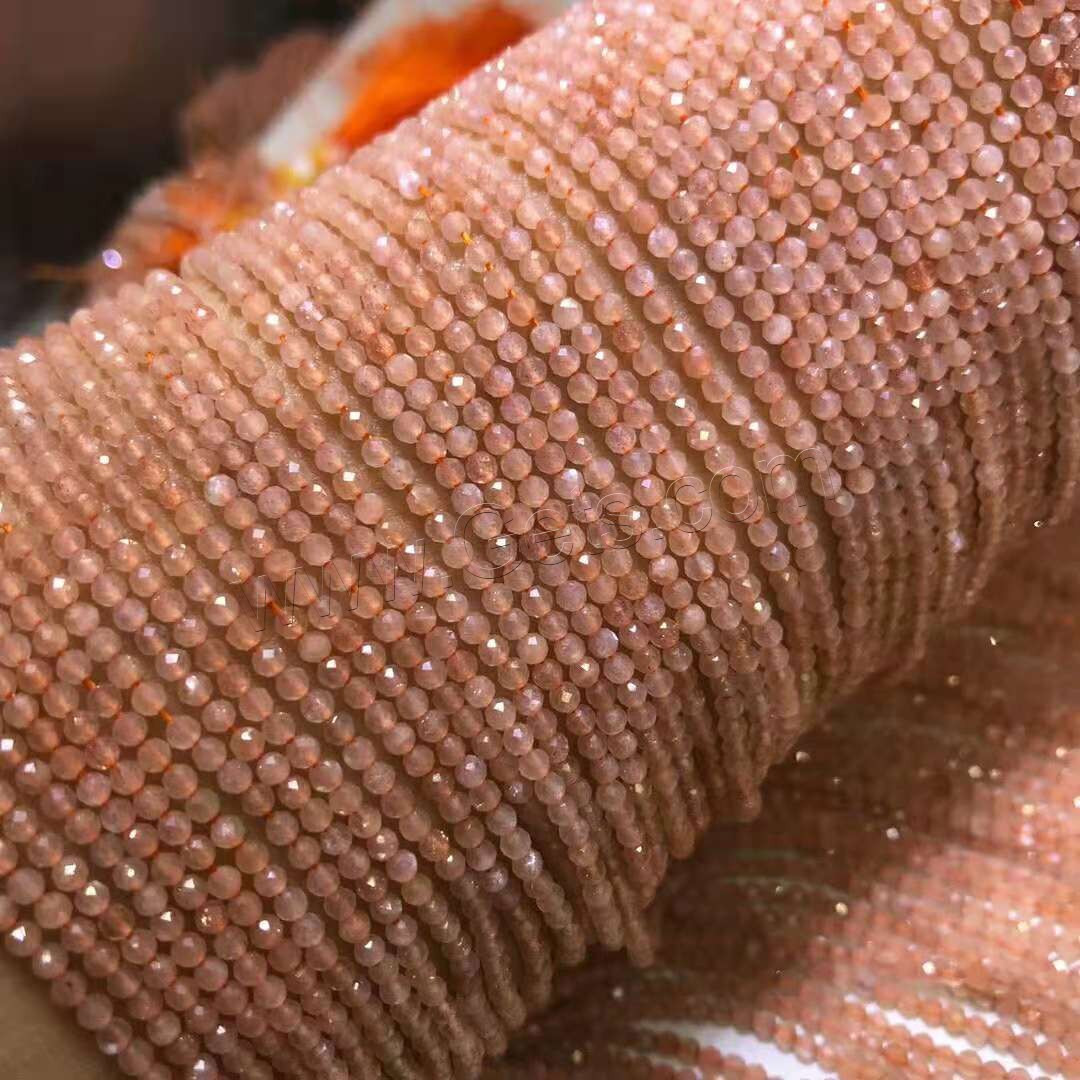 Mondstein Perle, poliert, DIY & verschiedene Größen vorhanden, orange, Länge:ca. 16 ZollInch, verkauft von Strang