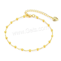 Brass Bracelets, with 2inch extender chain, gold color plated, oval chain & for woman, golden, 3mm Approx 9 Inch 