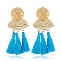 Fashion Tassel Earring, Zinc Alloy, gold color plated, for woman nickel, lead & cadmium free, 78mmx37mm 