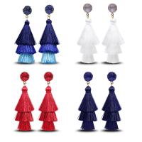 Fashion Tassel Earring, Zinc Alloy, gold color plated, for woman 90mm 