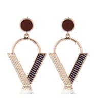 Zinc Alloy Drop Earring, Triangle, gold color plated, for woman 