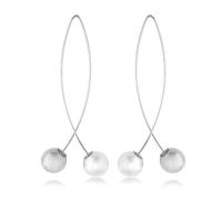 Plastic Pearl Zinc Alloy Earring, with ABS Plastic Pearl, platinum color plated, for woman 