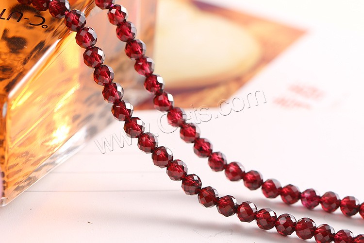 Garnet Beads, polished, DIY & different size for choice & faceted, red, Length:Approx 15 Inch, Sold By Strand