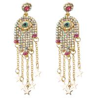 Fashion Fringe Earrings, Zinc Alloy, gold color plated, for woman, golden 